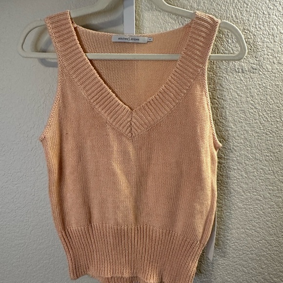 Beige Sleeveless Sweater Vest - Picture 1 of 3